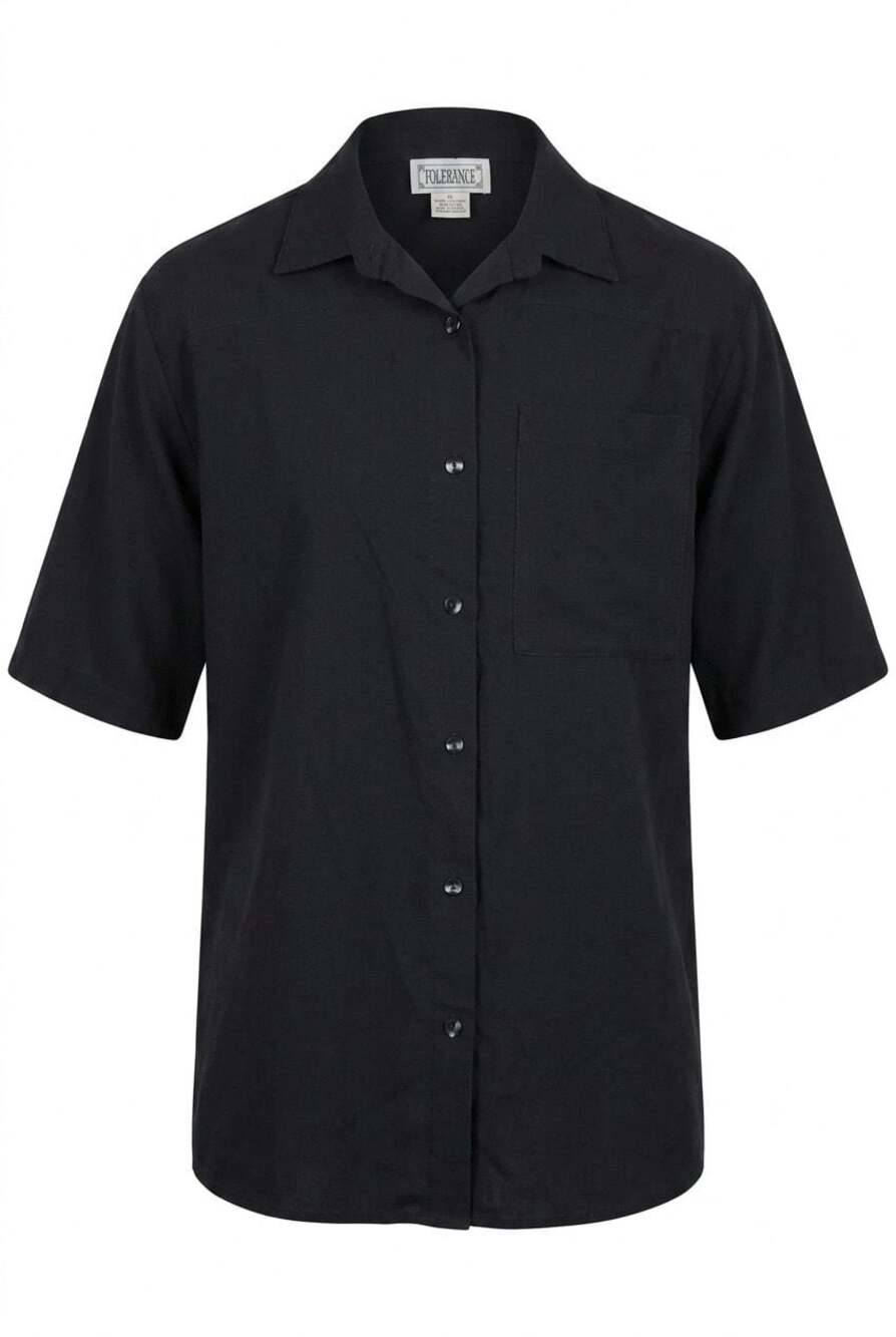 Vintage Tolerance Black Short Sleeve Button Down Shirt